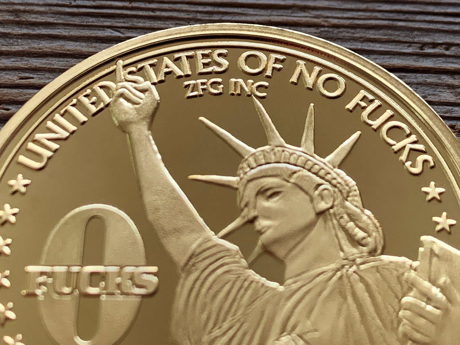 Statue of Liberty One Fuck/Zero Fucks Decision Maker Coins