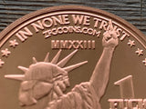 Statue of Liberty One Fuck/Zero Fucks Decision Maker Coins