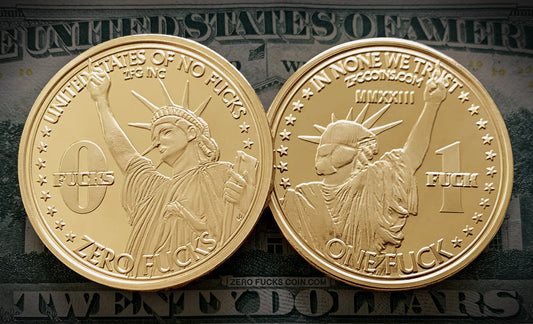 Statue of Liberty One Fuck/Zero Fucks Decision Maker Coins