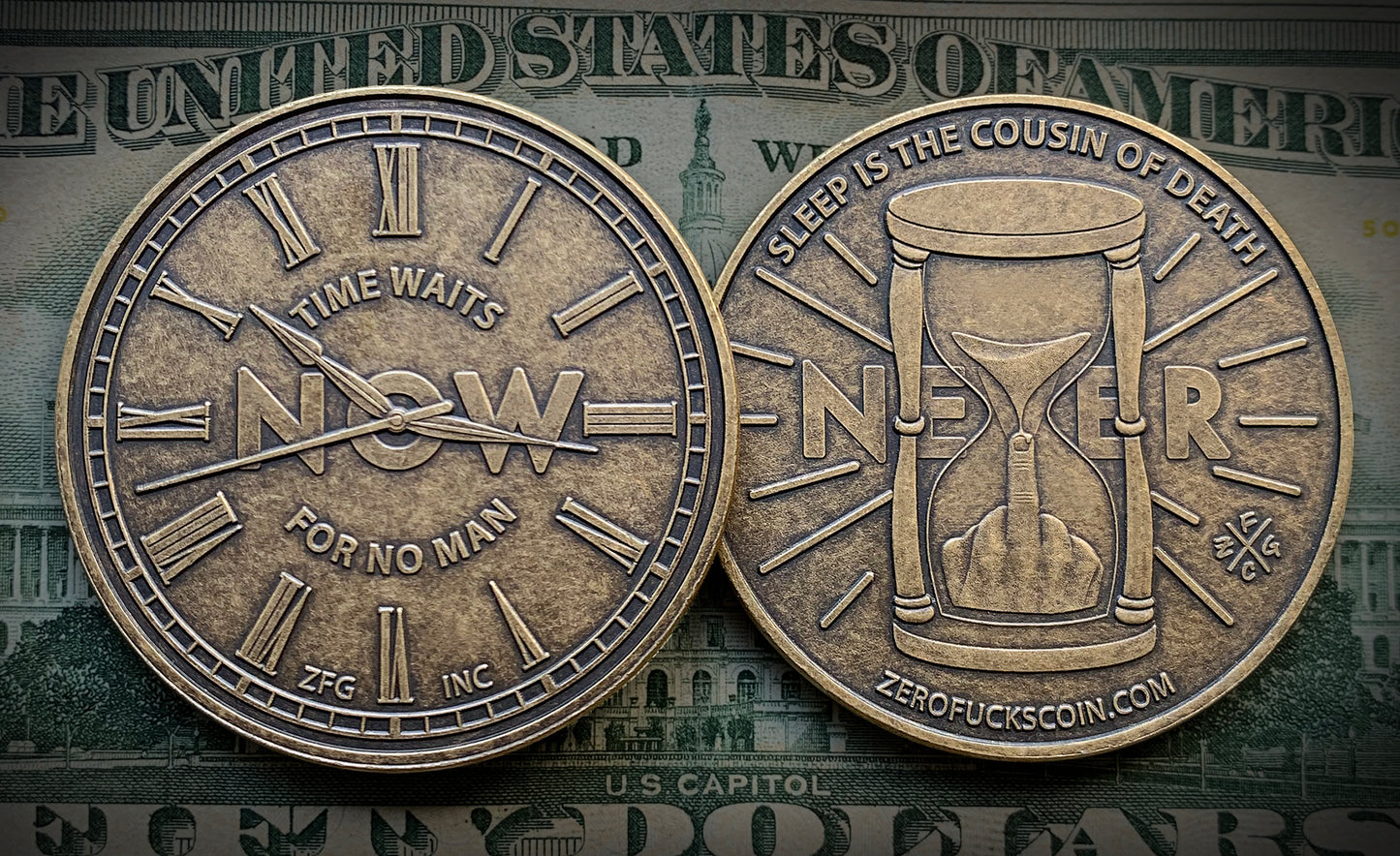 "Now or Never" Decision Maker Coin