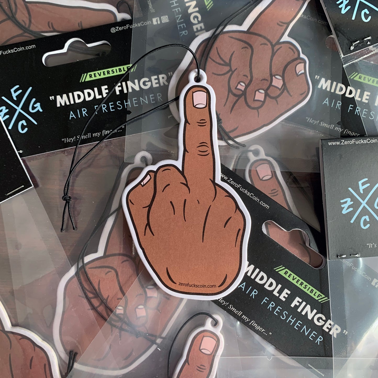 Dark Skin Middle Finger air freshener