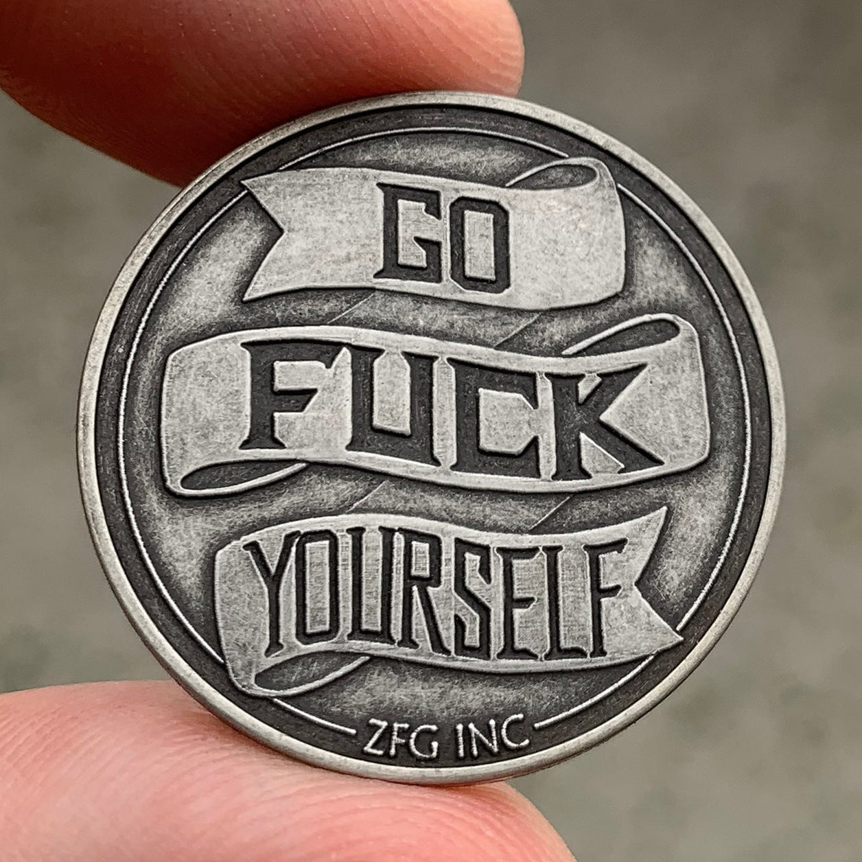 Go Fuck Yourself Coin banner - ZFG Inc