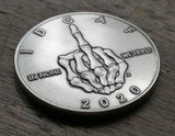 Skeleton Middle Finger Coin - In None We Trust  - Fuck 2020 Coin