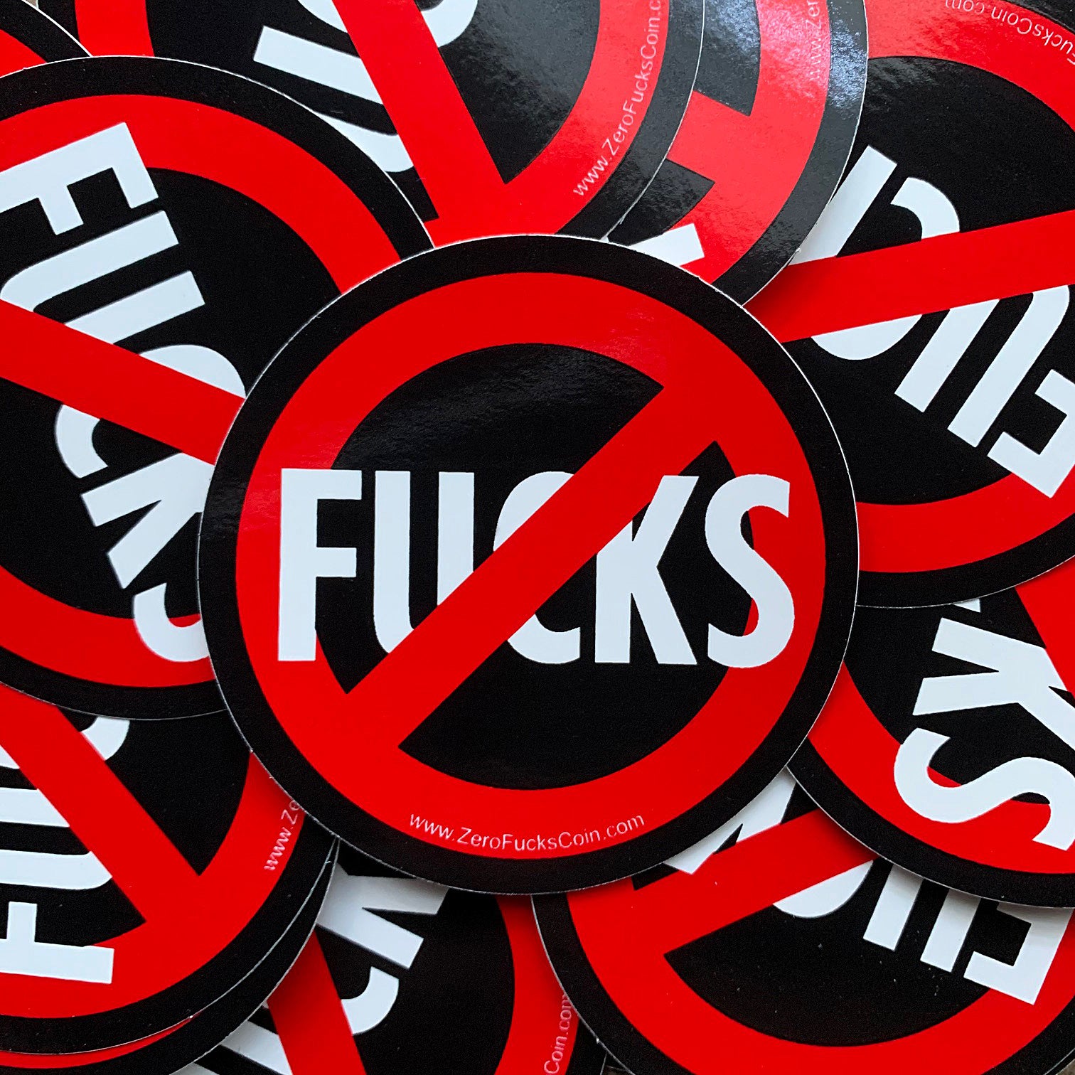 "No fucks" sticker - NO symbol FUCKS stickers