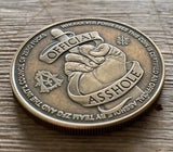 Official Asshole Coin - Middle Finger Scroll - Back