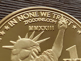 Statue of Liberty One Fuck/Zero Fucks Decision Maker Coins