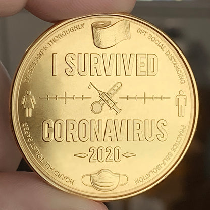 "Gold" Fuck COVID-19/I Survived Coronavirus Coin