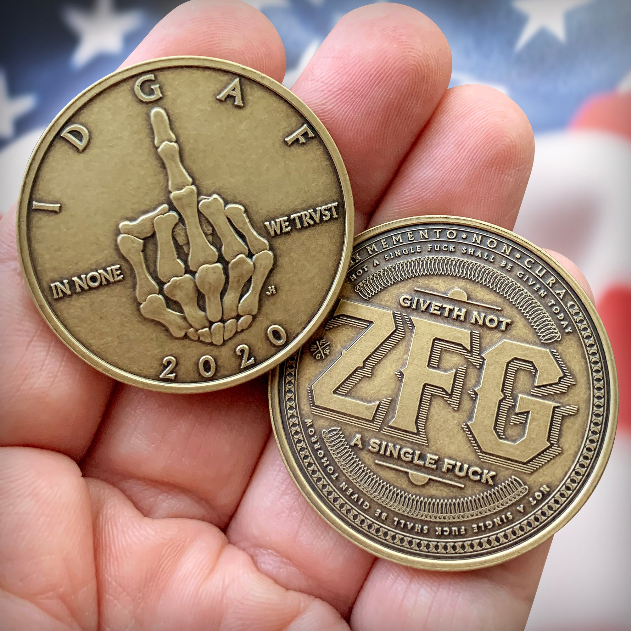 IDGAF (I Don't Give A Fuck) Reminder Coin - Bronze – ZFG Inc