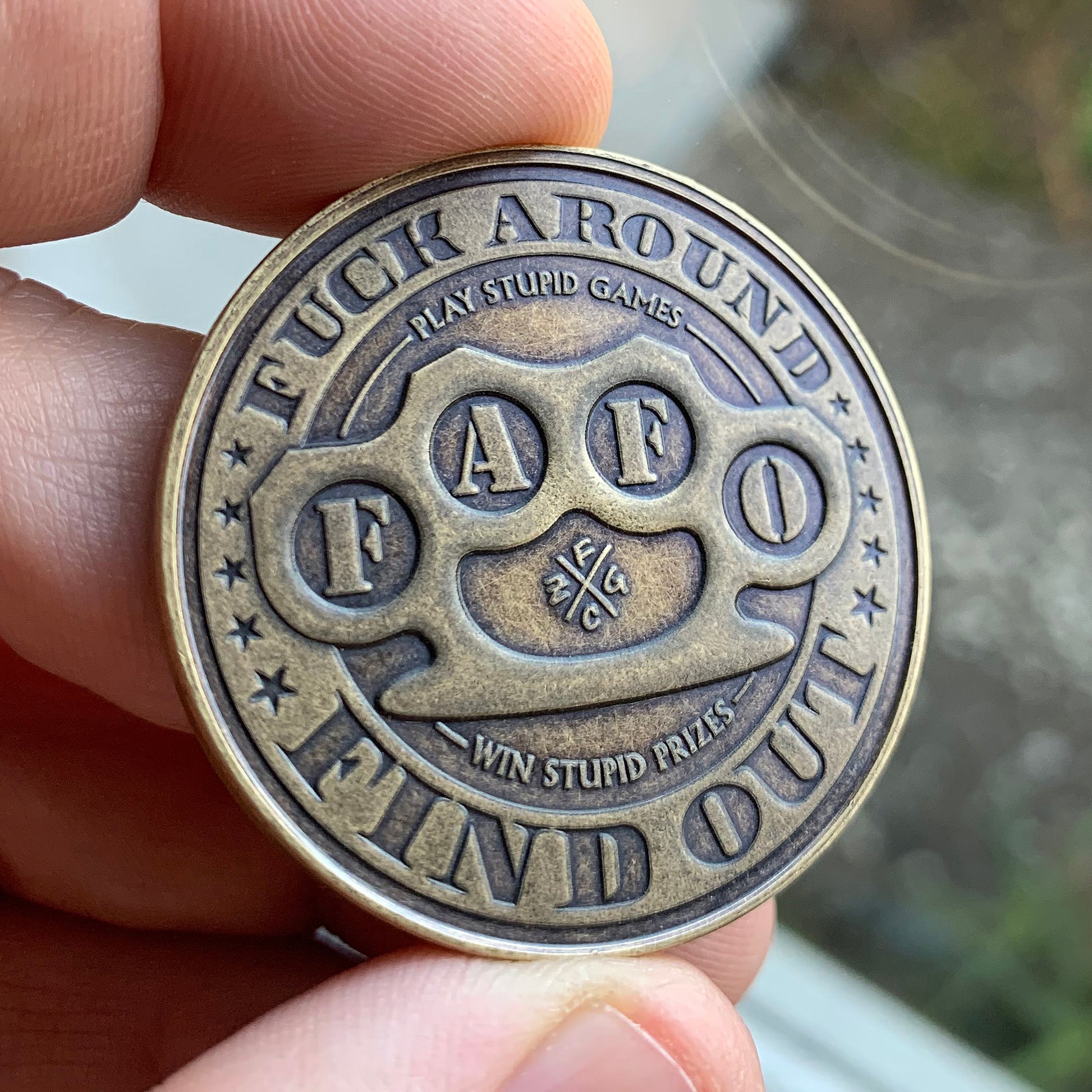 Fuck around find out - brass knuckles
