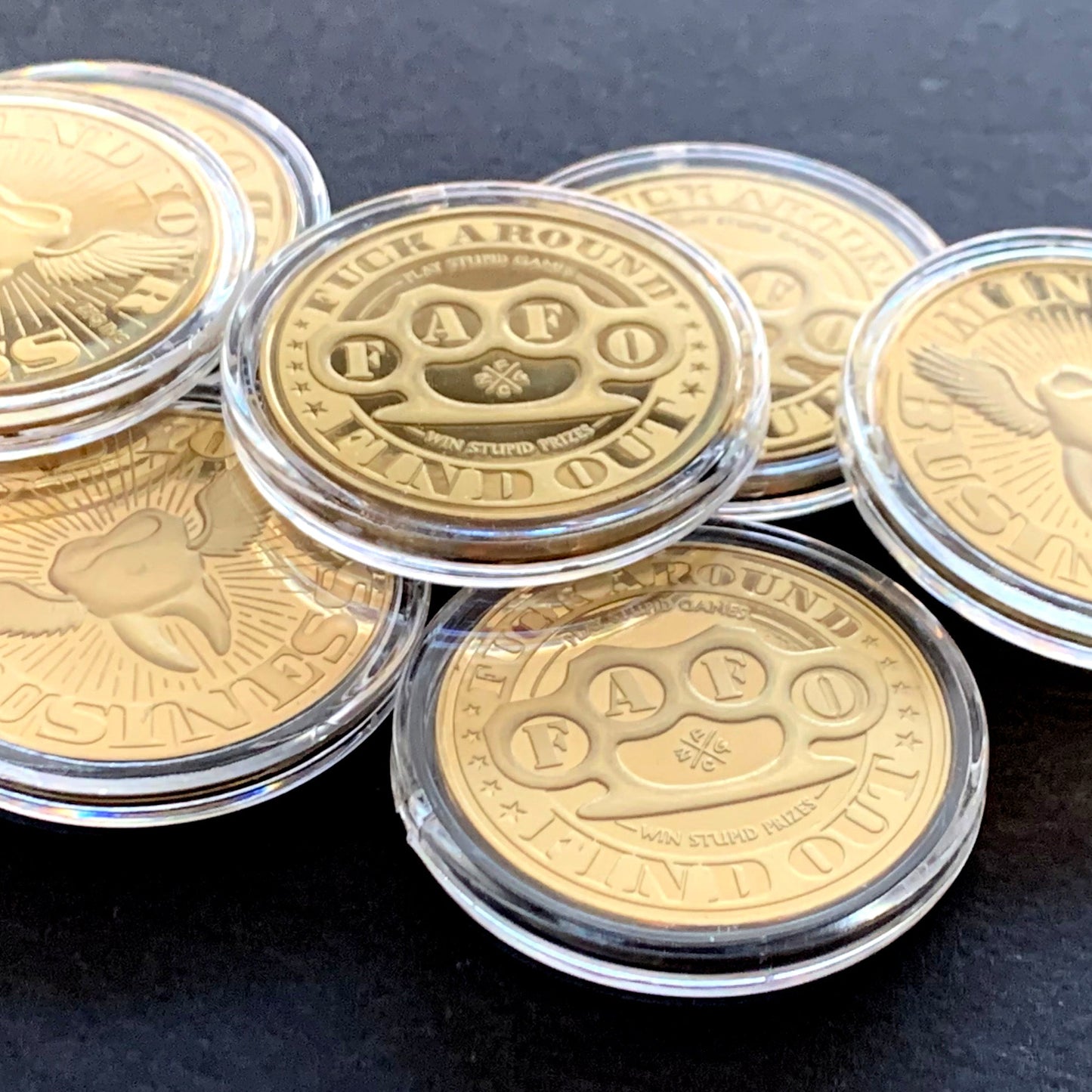 "F.A.F.O." Fuck Around & Find Out Coin (Gold)