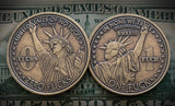 Statue of Liberty One Fuck/Zero Fucks Decision Maker Coins