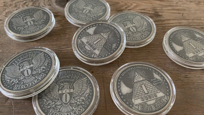 "Antiqued Silver" One Fuck/Zero Fucks Decision Maker Coin
