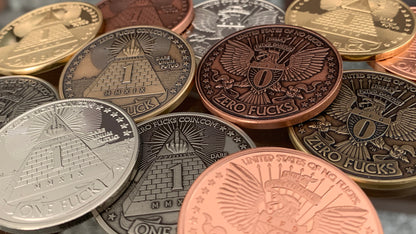 "Antiqued Copper" One Fuck/Zero Fucks Decision Maker Coin