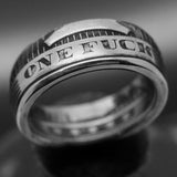 Coin ring, coinrign, one fuck, give a fuck ring, custom coin ring, zero fucks given coin, zero fucks coin, jewelry