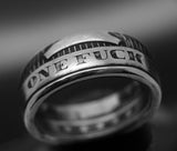 Coin ring, coinrign, one fuck, give a fuck ring, custom coin ring, zero fucks given coin, zero fucks coin, jewelry, give a fuck coin