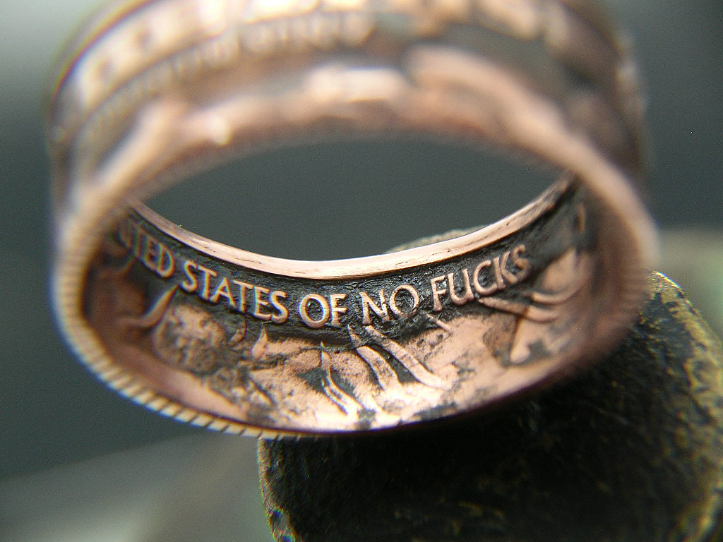 Coin ring, coinrign, one shit, give a shit ring, custom coin ring, zero fucks given coin, give 2 shits, jewelry, give a shit coin