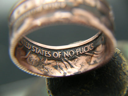 Coin ring, coinrign, one shit, give a shit ring, custom coin ring, zero fucks given coin, give 2 shits, jewelry, give a shit coin