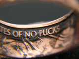 Coin ring, coinrign, one shit, give a shit ring, custom coin ring, zero fucks given coin, give 2 shits, jewelry, give a shit coin