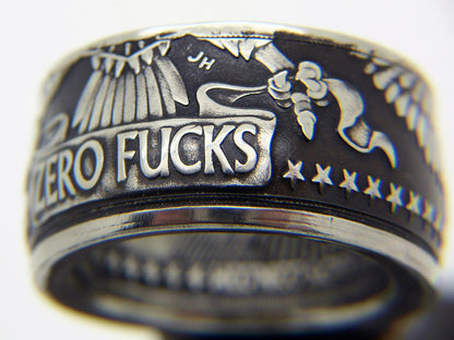 Eagle Zero Fucks Coin Ring
