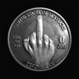 Zero Fucks Given Middle Finger Coin Front