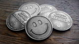 smiley coin, have a nice day asshole, middle finger coin