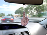 fuck you air freshener - middle finger - in car