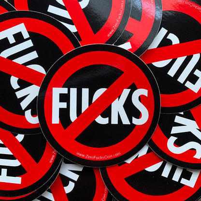 "No fucks" sticker - NO symbol FUCKS stickers