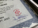 Official Asshole Certificate Award - ZFG Inc - Hand Signed