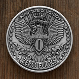 1 Fuck/0 Fucks Decision Maker coin - Eagle Coin, Middle Finger Coin - Silver