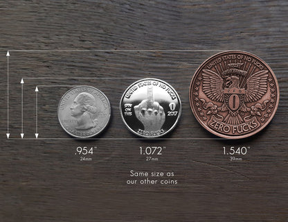 "Antiqued Copper" One Fuck/Zero Fucks Decision Maker Coin