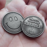 asshole zero fucks coins, have a nice day coin
