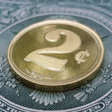 2¢ brass coin, 2 cents coin, ZFG coin, zero fucks coin